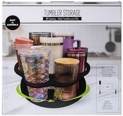 Tumbler Spinner Storage Water Bottle Organizer, 360° Rotatable