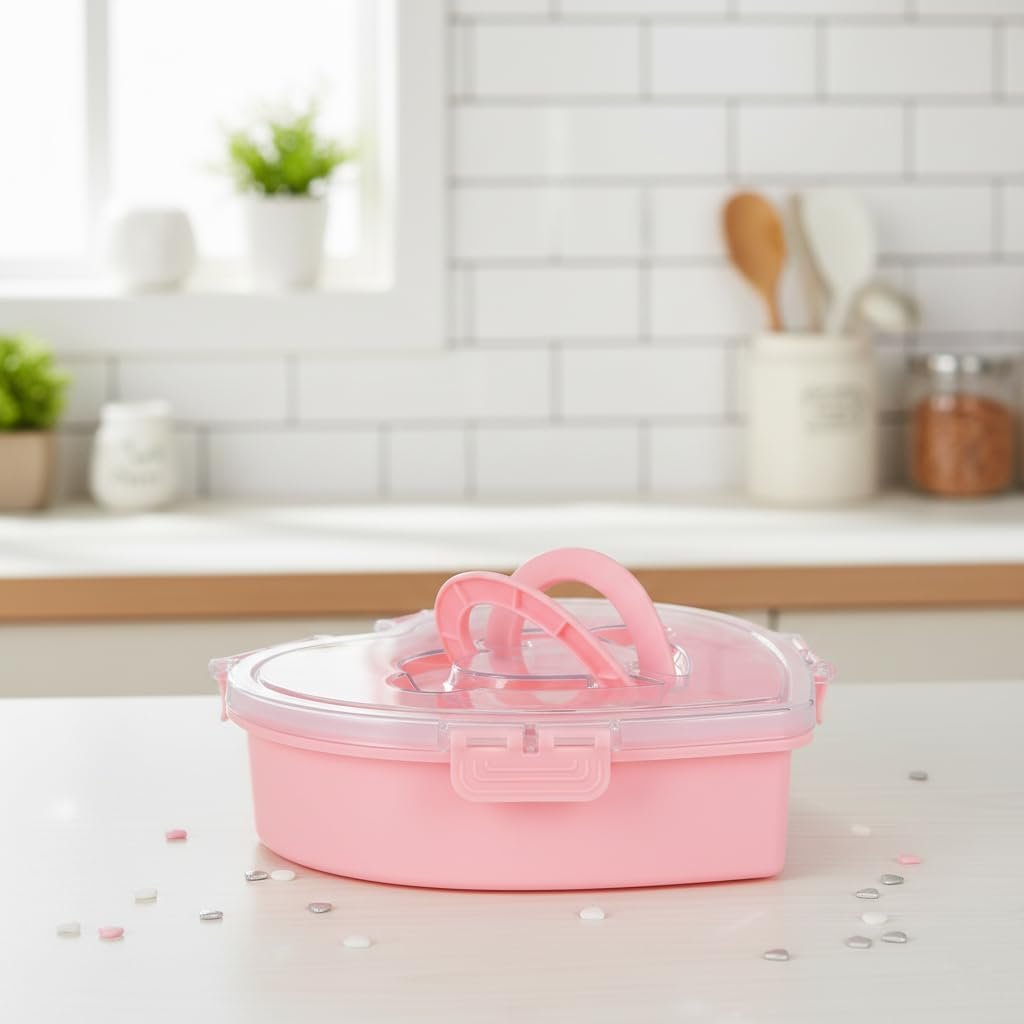 Heart Shaped Snack Container with 5 Compartments