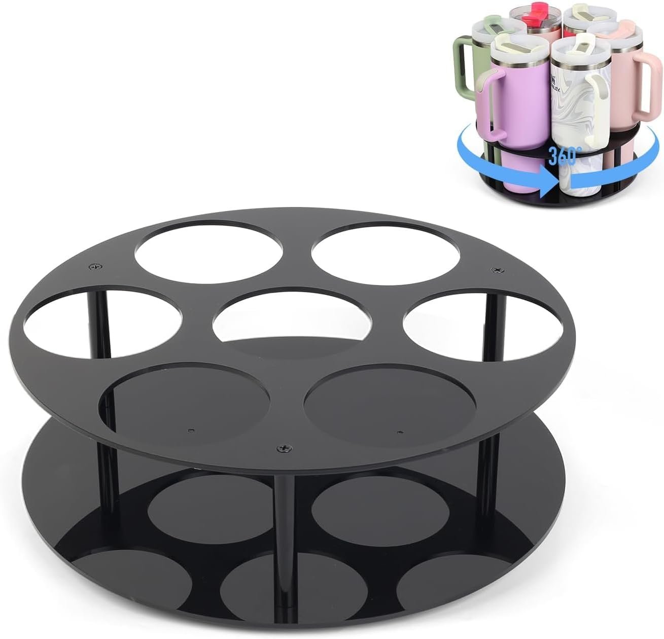 Tumbler Spinner Storage Water Bottle Organizer, 360° Rotatable