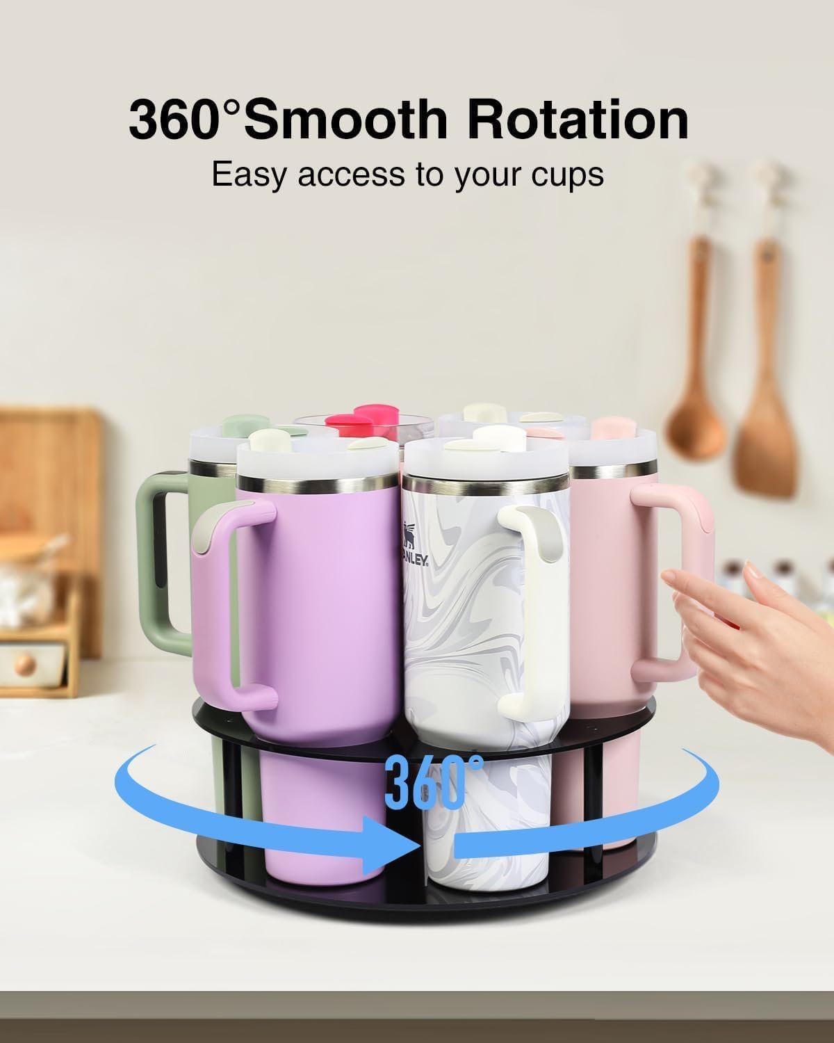 Tumbler Spinner Storage Water Bottle Organizer, 360° Rotatable
