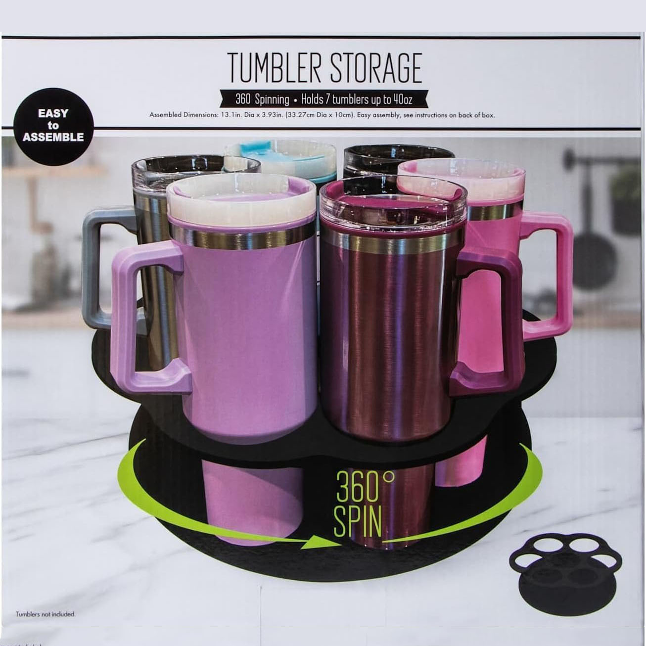 Tumbler Spinner Storage Water Bottle Organizer, 360° Rotatable