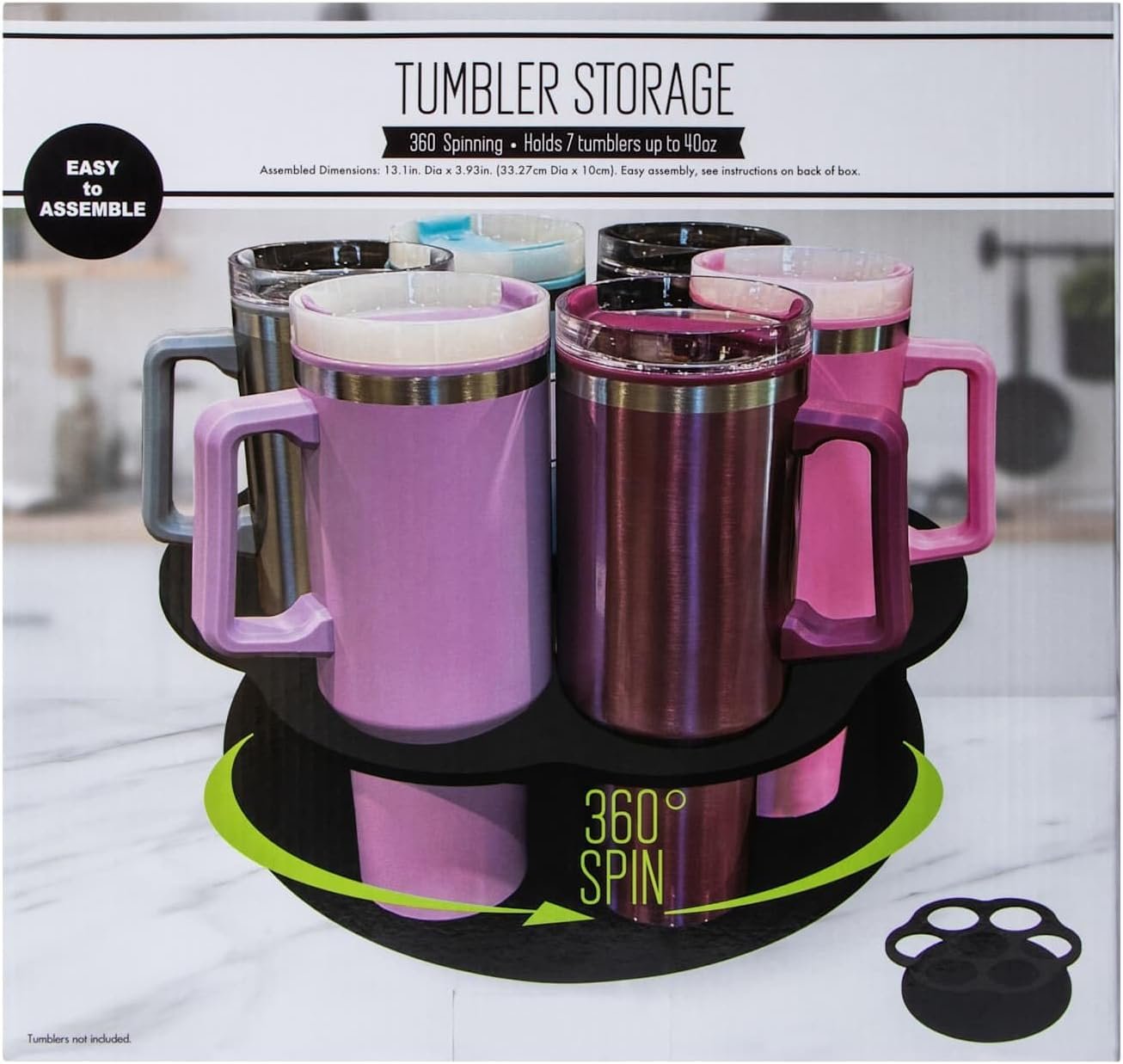 Tumbler Spinner Storage Water Bottle Organizer, 360° Rotatable